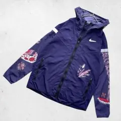 レア✨NIKE ナイロンジャケット L パープル 刺繍デザイン
