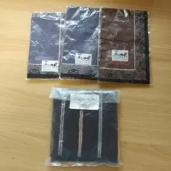 メンズ幾何学模様 コットンハンカチ ３枚セットミニタオル１枚付き