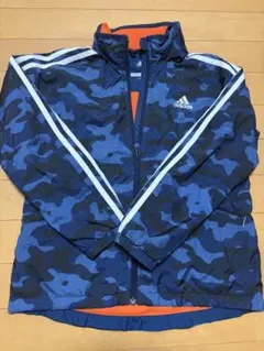 adidas キッズ ジャージ 140cm カモフラ柄　裏起毛