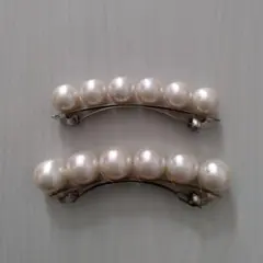 ヘアバレッタ　パールバレッタ2点