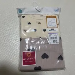 ELFINDOLL 長袖ロンパース2枚組 ハート柄 80cm