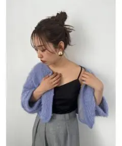 SNIDEL ファーライクニットジャケット