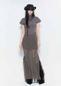 ruffle flow dress theredthread - メルカリ