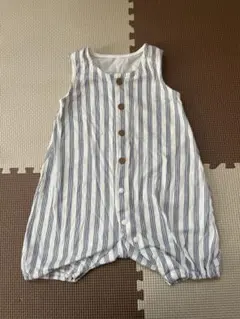 ユニクロ ノースリーブショートオール ストライプ柄 60cm