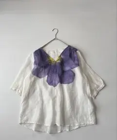 FRENCH PAVE リネン100% 花柄刺繍 ボタニカル 麻 ブラウス - メルカリ
