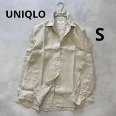 UNIQLO プレミアムリネンシャツ ベージュ S 長袖シャツ　羽織り ゆったり