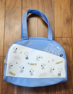 スヌーピー／ライトブルー手提げバッグ（未使用・かわいいデザイン）