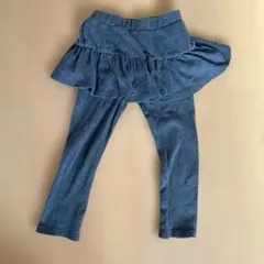 キッズ　フリルミニスカートつきレギンス　スパッツ　グレー　スカッツ