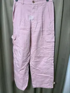 ピンク カーゴパンツ サイドポケット付き