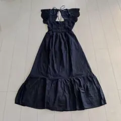 ZARA バックオープンティアードワンピース