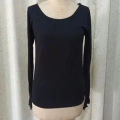 earth　長袖Ｔシャツ　ブラック　レーススリーブ　S