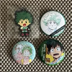 僕のヒーローアカデミア 緑谷出久 缶バッチ ラバーマスコット 4点セット
