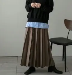 シュガービスケット　ブラウン ロング プリーツスカートレギュラー丈　新品タグ付き