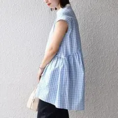 極美品✨定価1.4万❤️ ピンク 洗える ストライプ へムデザイン 