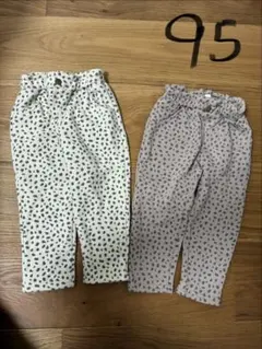 95 裏起毛　ダルメシアン柄ズボン2枚セット