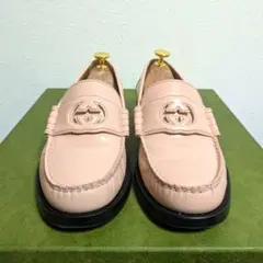 美品　GUCCI　インターロッキングG　ローファー　黒　37 1/2