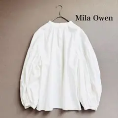 Mila Owen ホワイトバルーンスリーブシャツ
