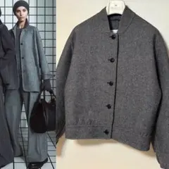 美品 Max Mara マックスマーラ ダブルフェイスブルゾン 白タグ グレーのサムネイル