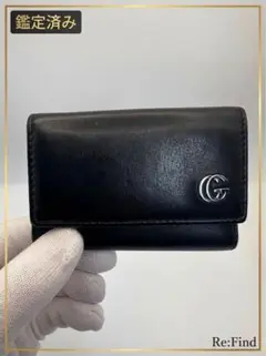 【正規品】GUCCI グッチ 6連キーケース GGロゴ ブラック レザー