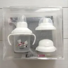 【新品・未使用】familiar マグセット ベビー用食器 ブルーの巾着袋付きのサムネイル