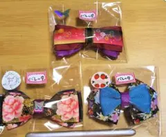 リボンバレッタ③和柄♡3つセット❣