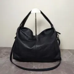 PELLETTERIA VENETA 2way 本革 ハンドバッグ ネイビー