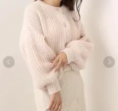 NICE CLAUP前後2wayクルーネックカーディガン ピンク