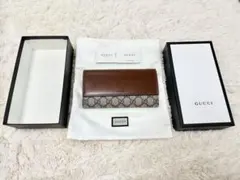 GUCCI 二つ折り　長財布　ブラウン