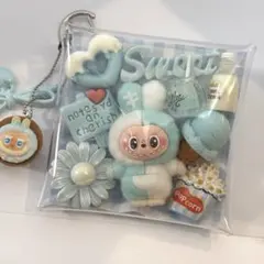 ガチャ詰めポーチ♡ラブブ♡モンスター♡水色