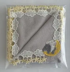 【新品未使用】近沢レース タオルハンカチ 夢喰いバク グレー