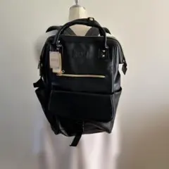 ATTENTION⭐︎合皮ワイヤーDパック ブラックバックパックのサムネイル