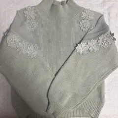 ノエラ フラワー シアー ニット ハイネック