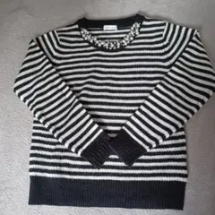 e hyphen world gallery ストライプセーター 白黒ボーダー