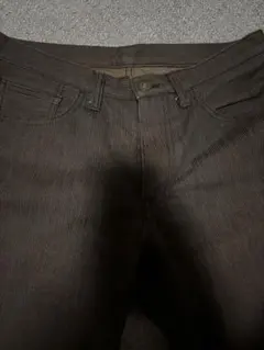 ダークブラウン フレアパンツ コットン混紡