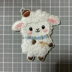 N-33茶色の帽子の羊刺繍アイロンワッペン