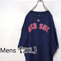 L88【US輸入】Majestic　RED SOK　Tシャツ【2XL】ネイビーのサムネイル