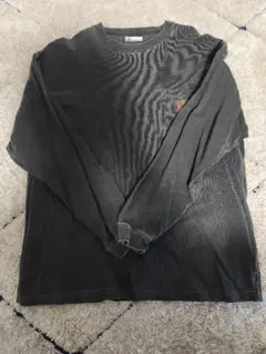 ロンT 長袖 Tシャツ グレー ポケット付き