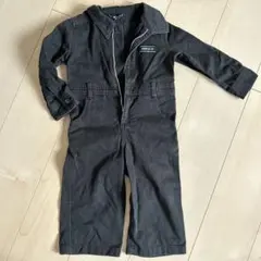 COMME CA ISM ブラックオーバーオール 90