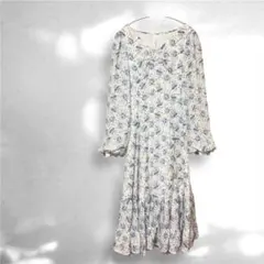 NICE CLAUP 花柄フラワー長袖ワンピース