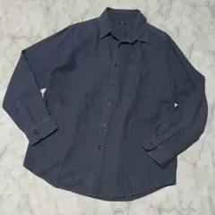 UNIQLO ユニクロ 長袖 フランネルシャツ ネイビー メンズ ネルシャツ L
