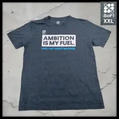 US古着 SoFi Tシャツ XXL チャコールグレー 企業ロゴ メッセージ