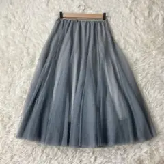セシルマクビー CECIL McBEE チュールスカート ブルー グレー M相当のサムネイル