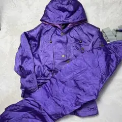 紫色 フード付きジャケットとスキー用パンツ セット