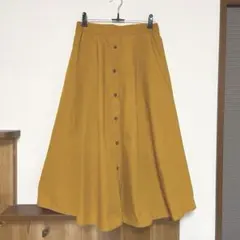 アースミュージック　フレアスカート　ウエストゴム　オレンジイエロー　裏地付き　Ｆ