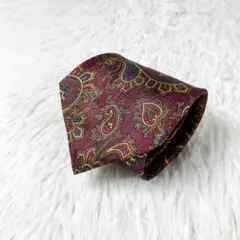 【美品】FAIR FAX フェアファックス ネクタイ ペイズリー 赤 ワイン