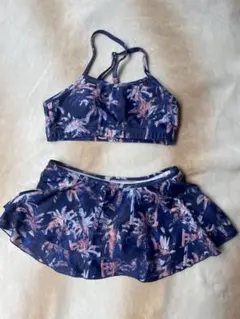 ROXY 140 花柄ネイビーセパレート水着