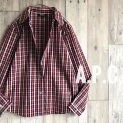 A.P.C. アーペーセー　チェック　長袖　シャツ　コットン　ブラウス　XS