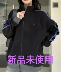 【新品】U.S. POLO ASSNラインデザインフリースブルゾン　ブラック