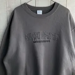 古着　長袖　スウェット 裏起毛　刺繍　アメカジ ゆるだぼ