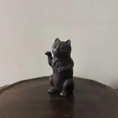 古備前招き猫　幕末〜明治時代　古道具　アンティーク　骨董 眠り猫　福助　李朝